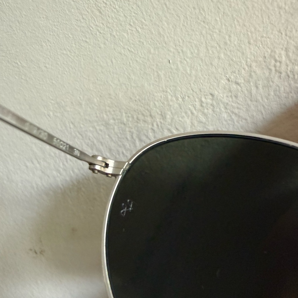 Ray-Ban Gold Frame Sunglasses with Light Silver Mirrored Lenses - Picture 7 of 13